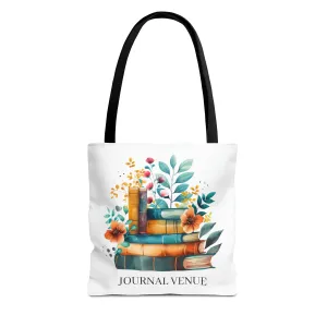 Cute Floral Bookworm Shopping Tote Bag