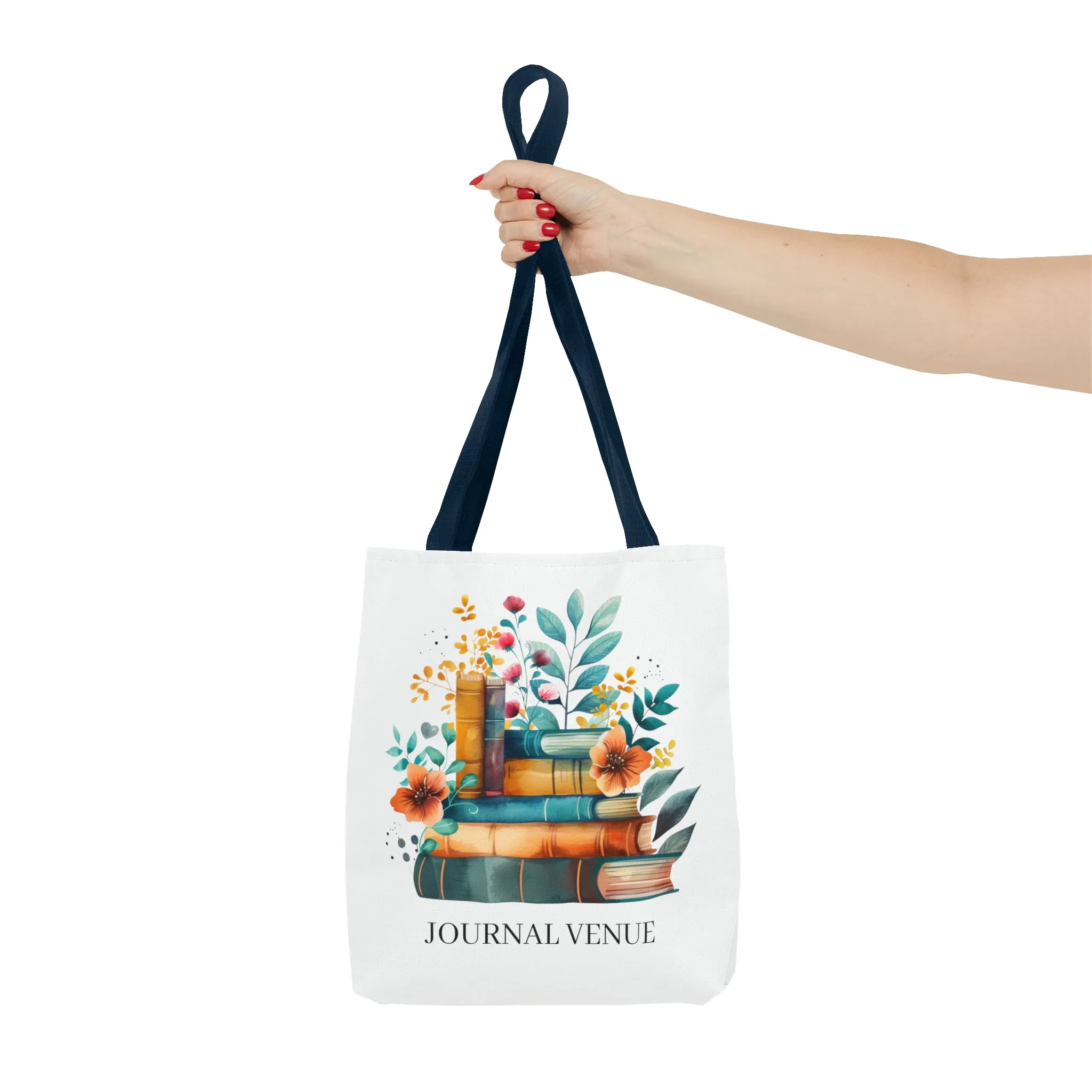 Cute Floral Bookworm Shopping Tote Bag
