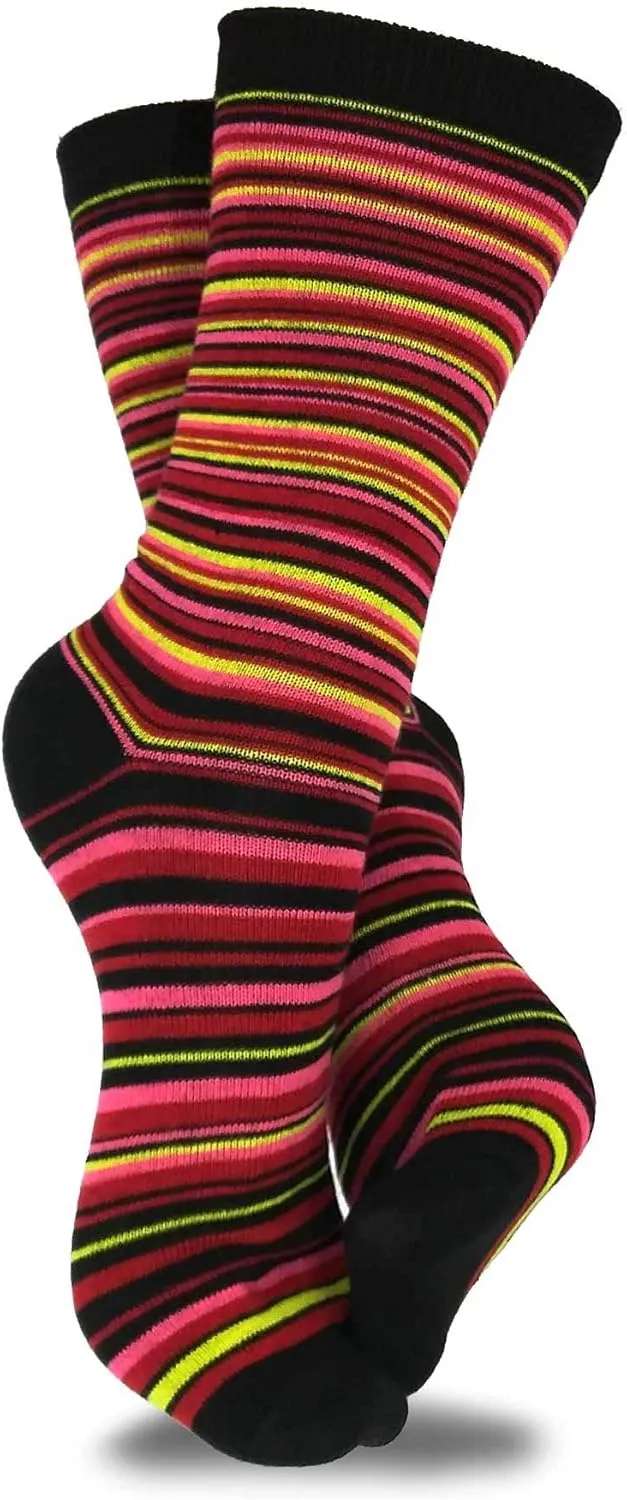 Cute Fun Novelty Dress Casual Argyle Stripe Floral Scallop Hearts Socks for Women Size 9-11 6pair 12pair School Socks