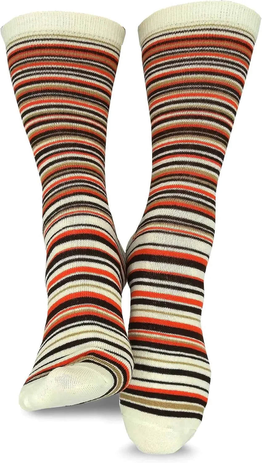 Cute Fun Novelty Dress Casual Argyle Stripe Floral Scallop Hearts Socks for Women Size 9-11 6pair 12pair School Socks