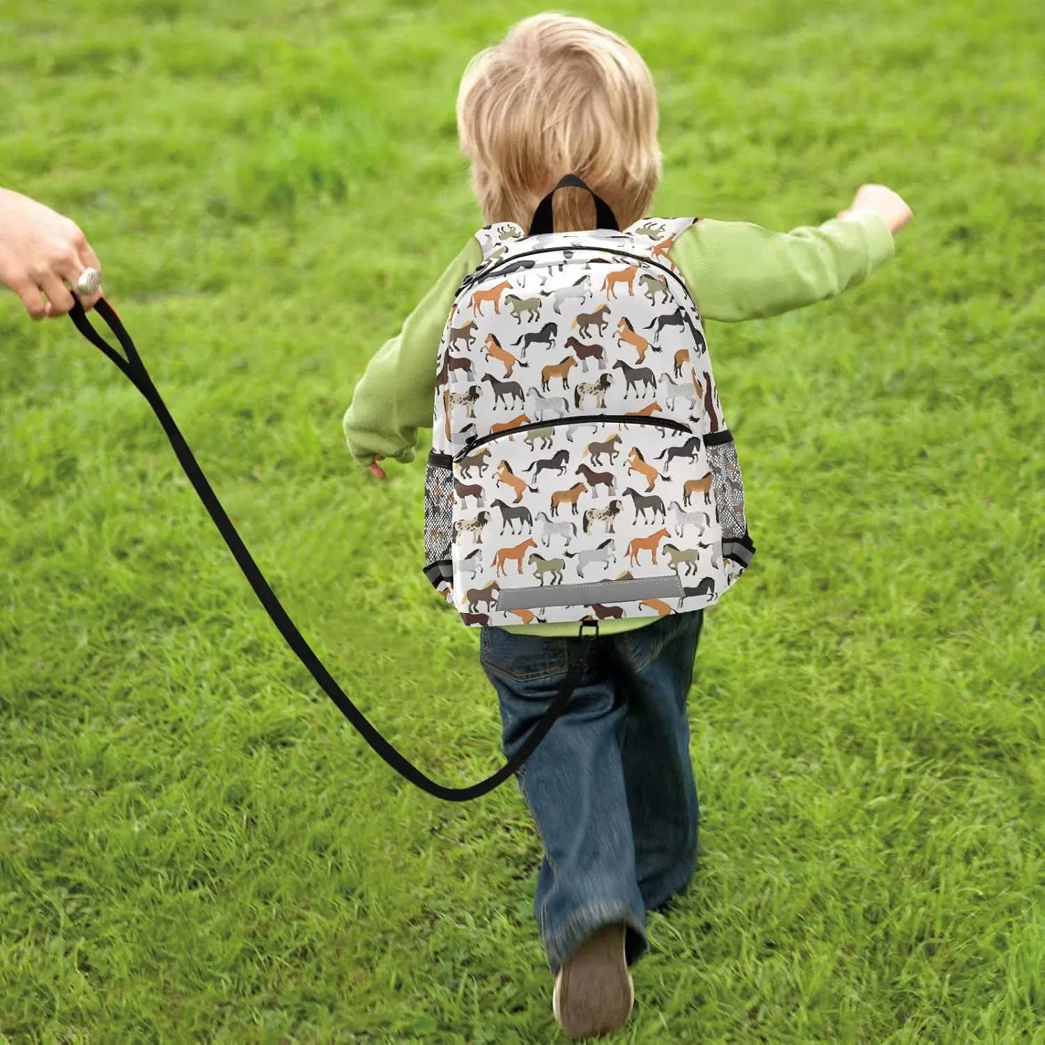 Cute Horse Backpack for Kids, Boys and Girls, Toddler Backpack for Daycare Travel School, Preschool Bookbag with Chest Strap
