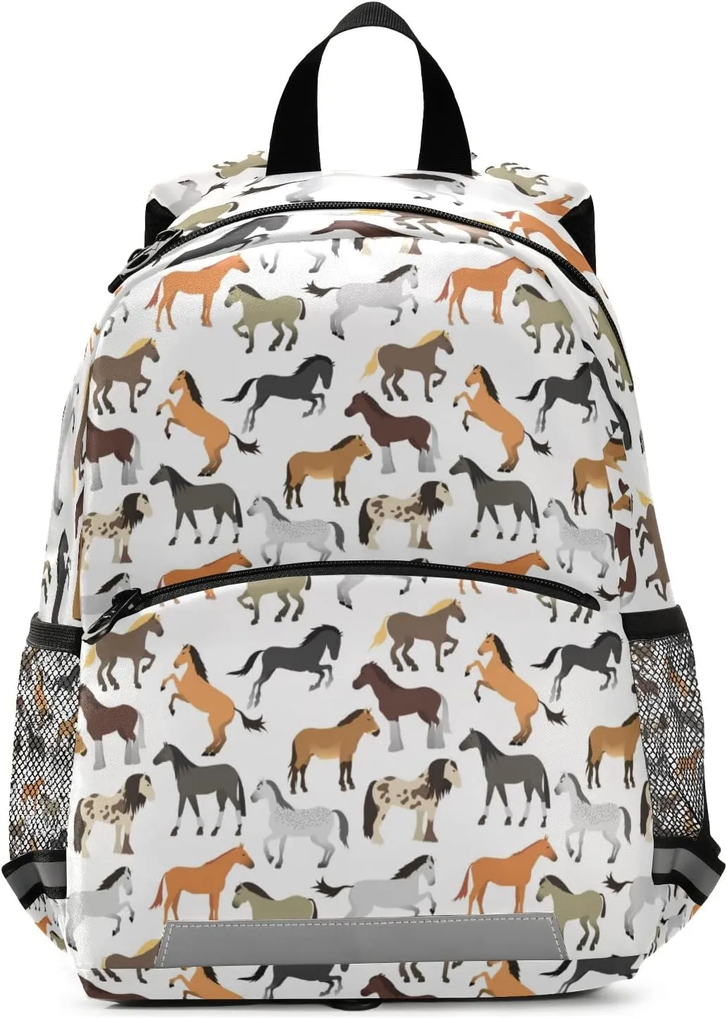 Cute Horse Backpack for Kids, Boys and Girls, Toddler Backpack for Daycare Travel School, Preschool Bookbag with Chest Strap