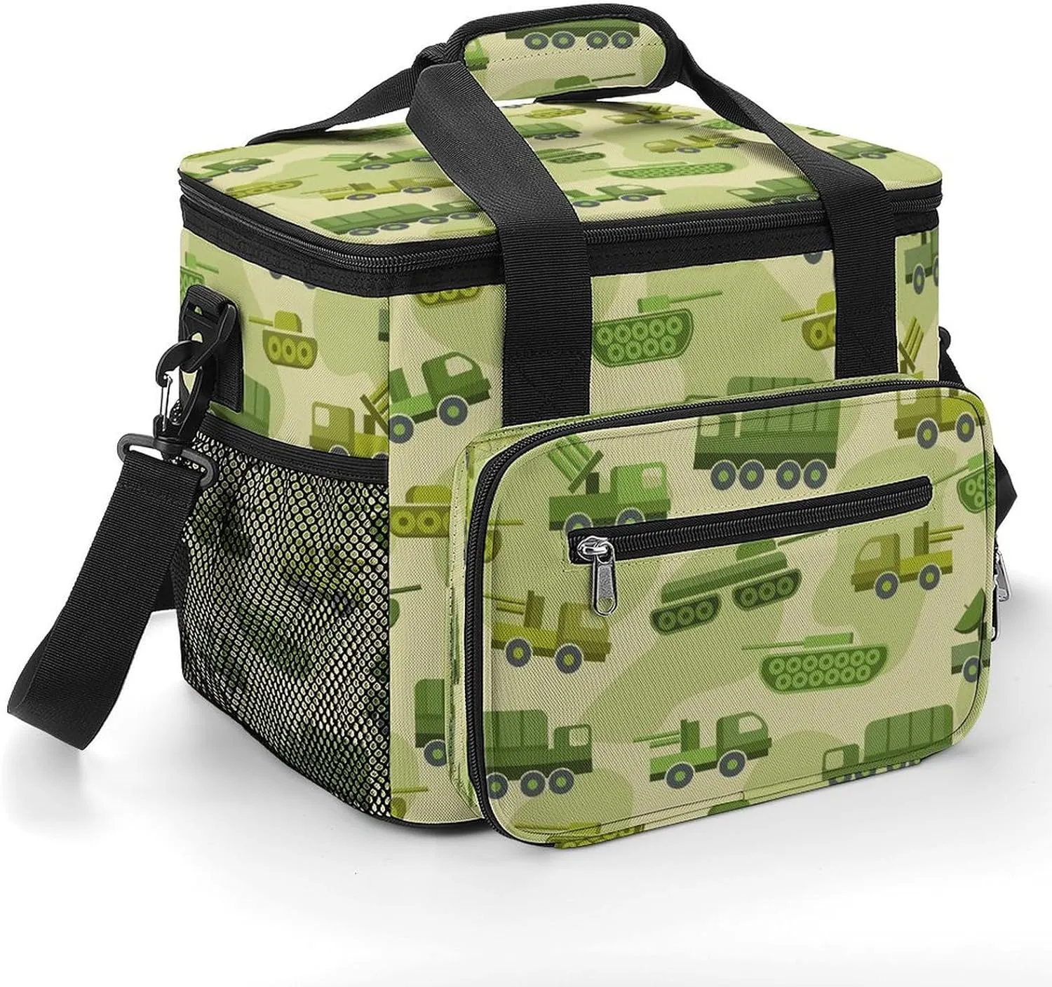 Cute Military Truck 22.5L Insulated Camping Coolers Bag Large Leakproof Ice Chest for Beach Travel Picnic