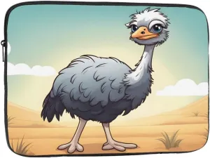 Cute Ostrich Prints Portable Laptop Sleeve Bag > 17 inch Business Trip, Travel, Office, etc. for Daily use.