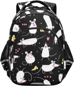 Cute Rats Funny Backpack for Kids Elementary School Bag Boys Girls Bookbag Travel Backpack Daypack