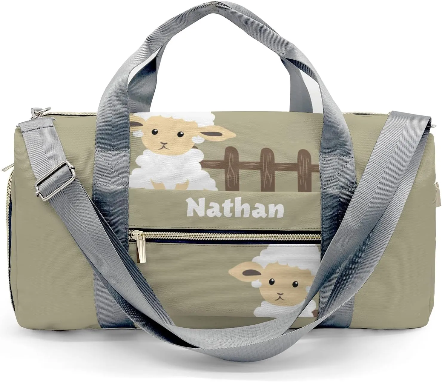 Cute Sheep Farm Animal Personalized Travel Duffel Bag Custom Waterproof Overnight Bag for Gym Sport Swim Bags Travel Assistant