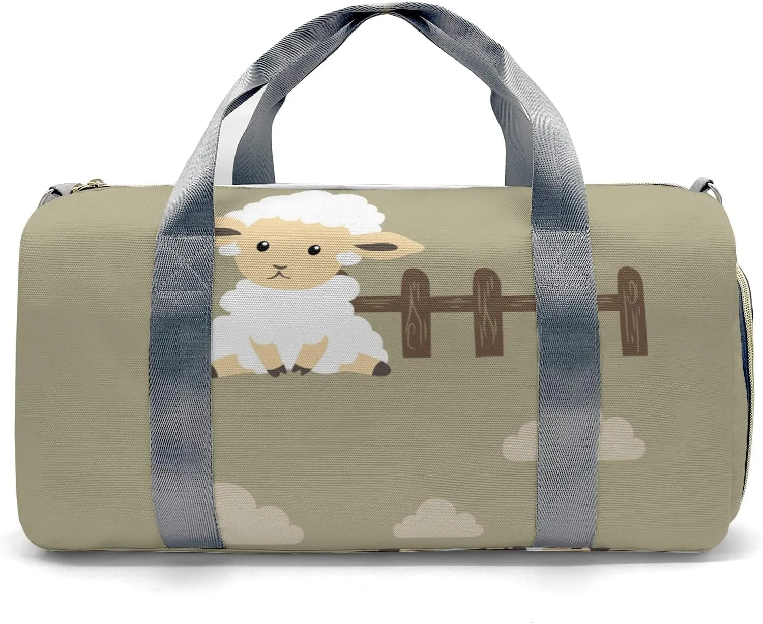 Cute Sheep Farm Animal Personalized Travel Duffel Bag Custom Waterproof Overnight Bag for Gym Sport Swim Bags Travel Assistant