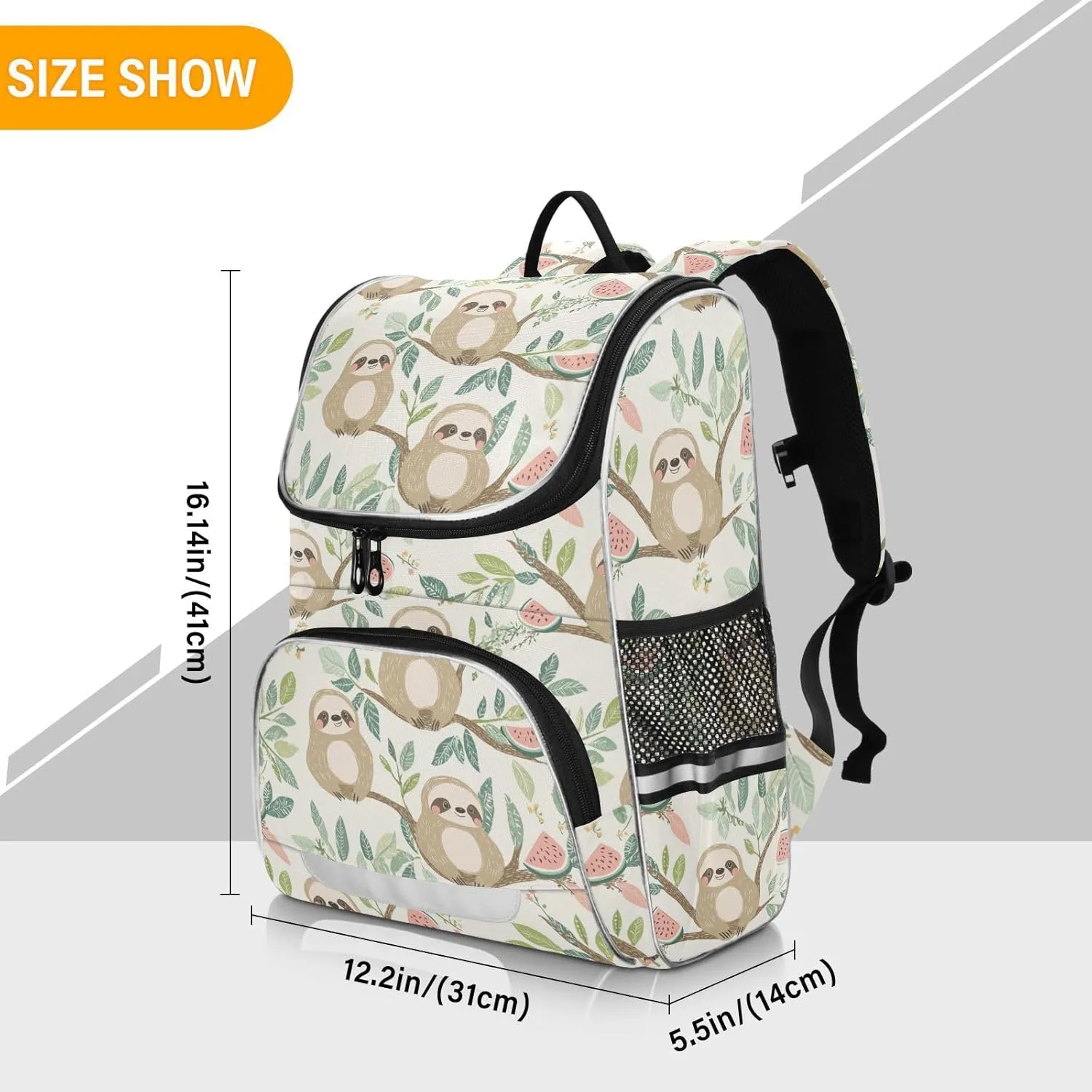Cute Sloth School Bookbag Backpack Large Capacity Printed Student Rucksack for Kids Teenagers, Cartooon Sloth School Bag Girl's and Boy's Backpack