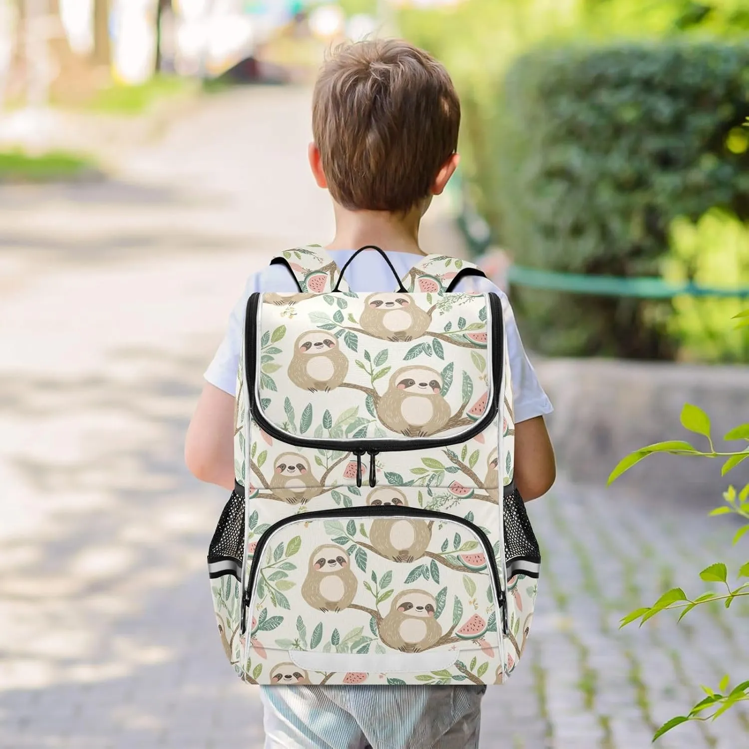 Cute Sloth School Bookbag Backpack Large Capacity Printed Student Rucksack for Kids Teenagers, Cartooon Sloth School Bag Girl's and Boy's Backpack