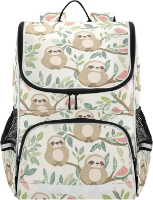 Cute Sloth School Bookbag Backpack Large Capacity Printed Student Rucksack for Kids Teenagers, Cartooon Sloth School Bag Girl's and Boy's Backpack