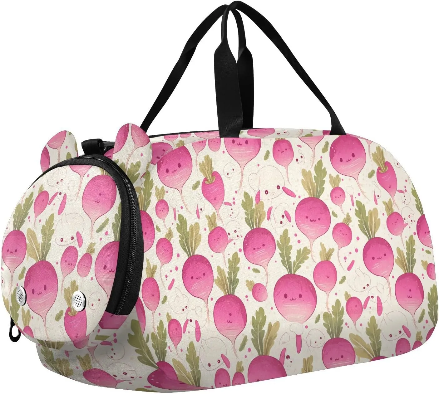 Cute Turnip Vegetable Peach Kids Cute Gym Bag with Shoes Compartment Multifunctional Overnight Bag for Travel, Swimming, Dance, Ballet bolso para gym