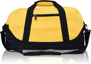 DALIX 18" Two Tone Duffle Bag Medium Black Red Blue Gold Pink Purple Gray