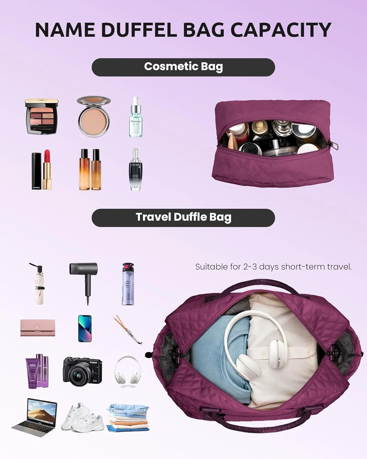 Daughter Gift from Mom, Teenage Girl Gifts-Initial Travel Bag with Shoe Compartment, Personalized Weekender Bag, Monogram Overnight Bag for Women, Letter Travel Bag with Makeup Bag (Letter Z)