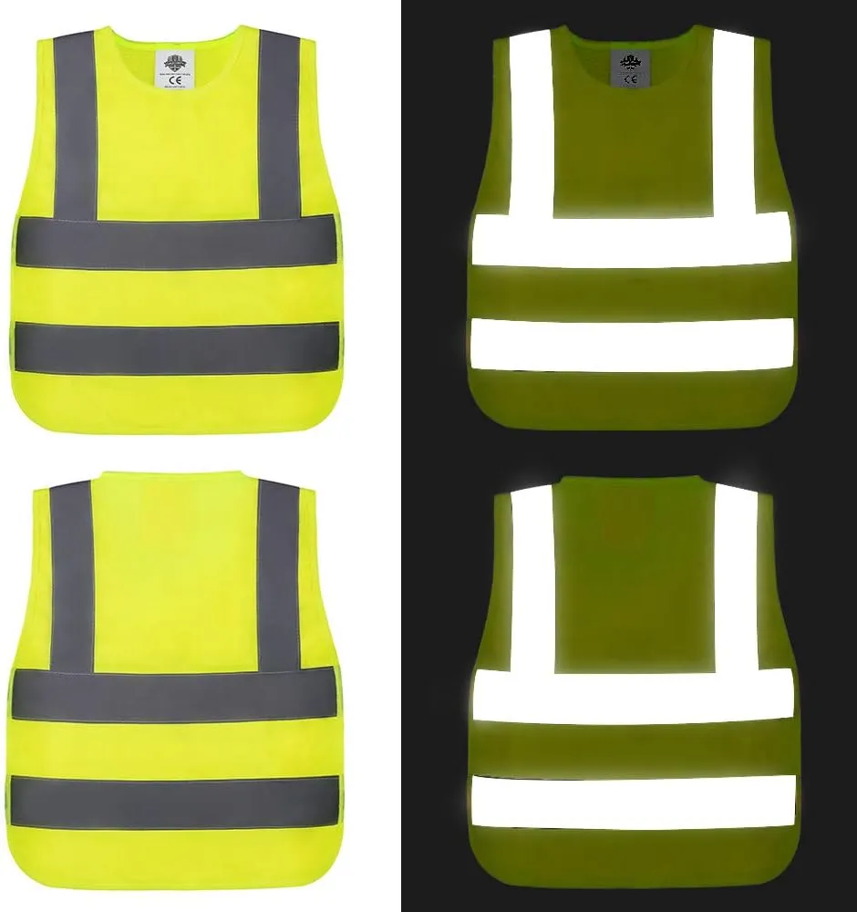 Dazonity kid's High Visibility Safety Vest,10PCS,Reflective Strips, Fit for Boys & Girls, Walking or Back to School,