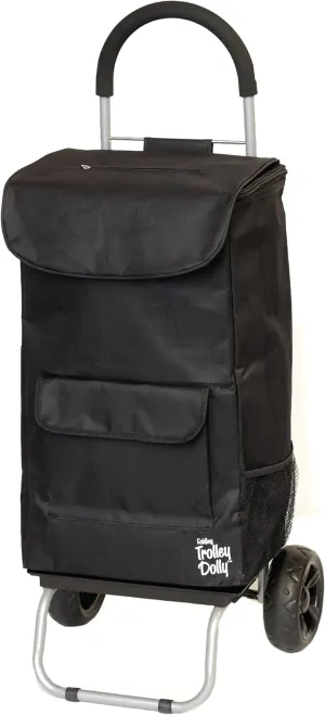 dbest products Cooler Trolley Dolly, Black Insulated cooler bag folding collapsible rolling shopping grocery tailgating bbq beer ice cart 14" x 17" x 38"