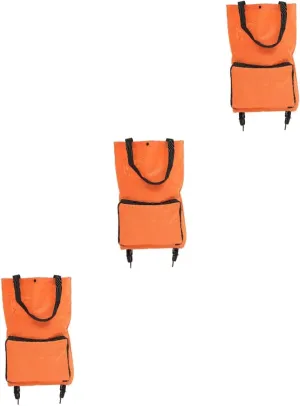 DECHOUS 2pcs Trolley Tug Bag Portable Wagon Collapsible Cart Collapsible Shopping Cart Reusable Grocery Bag