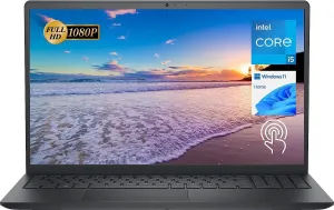 Dell Inspiron 15 3511 Laptop, 15.6" FHD Touchscreen, Intel Core i5-1035G1, 12GB RAM, 256GB PCIe NVMe M.2 SSD, SD Card Reader, Webcam, HDMI, WiFi, Windows 11 Home, Black