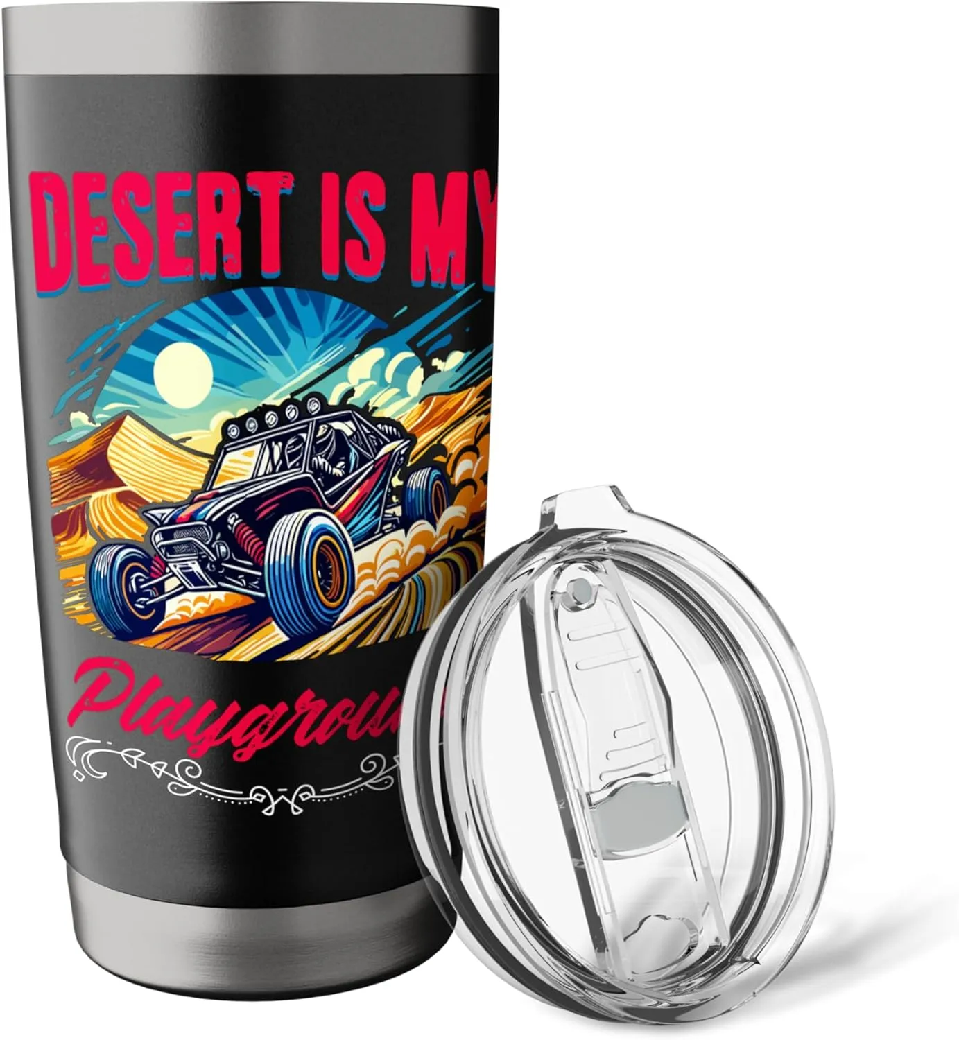Desert My Playground Beach Race Rail Racing Car Dune Buggy Stainless Steel Insulated Tumbler