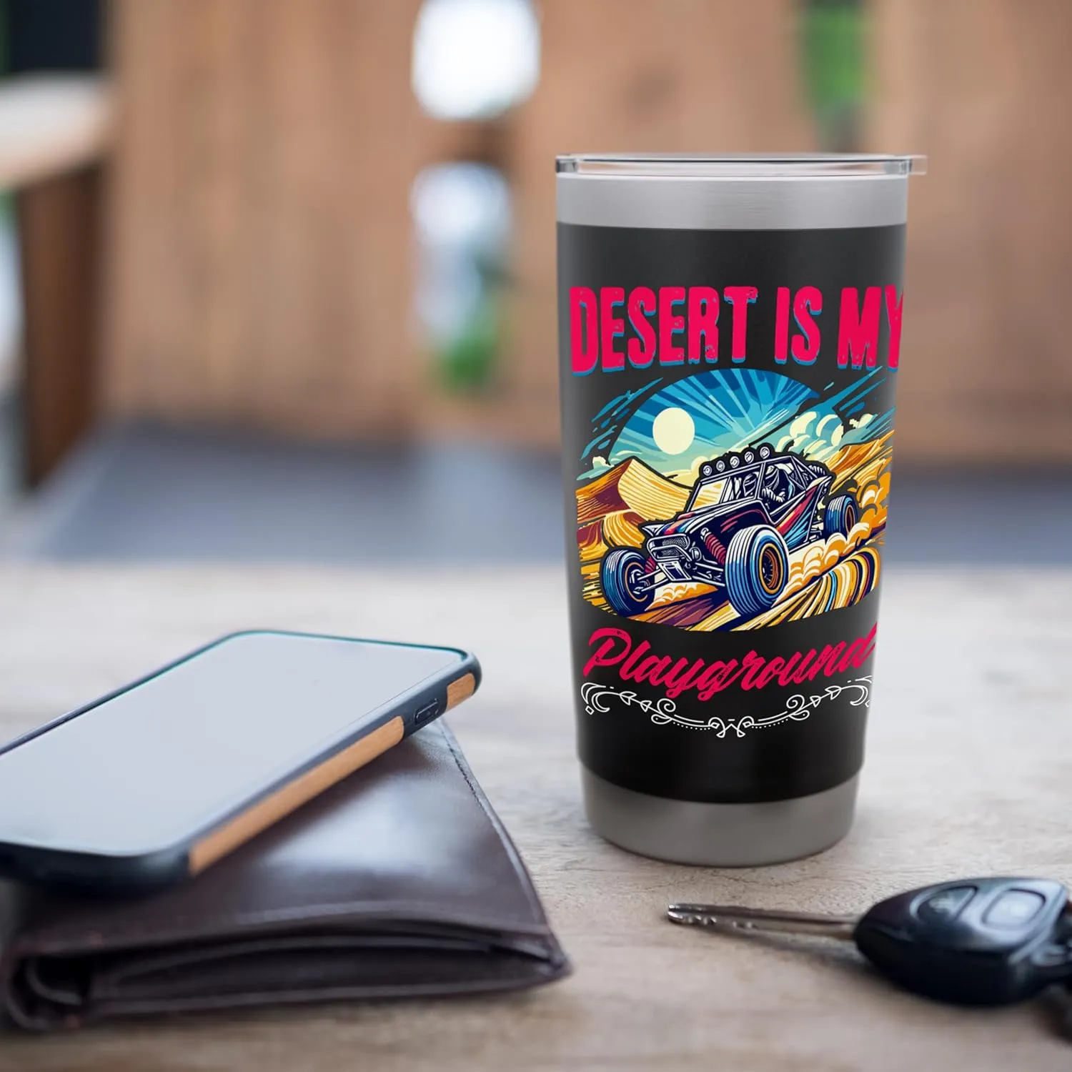 Desert My Playground Beach Race Rail Racing Car Dune Buggy Stainless Steel Insulated Tumbler