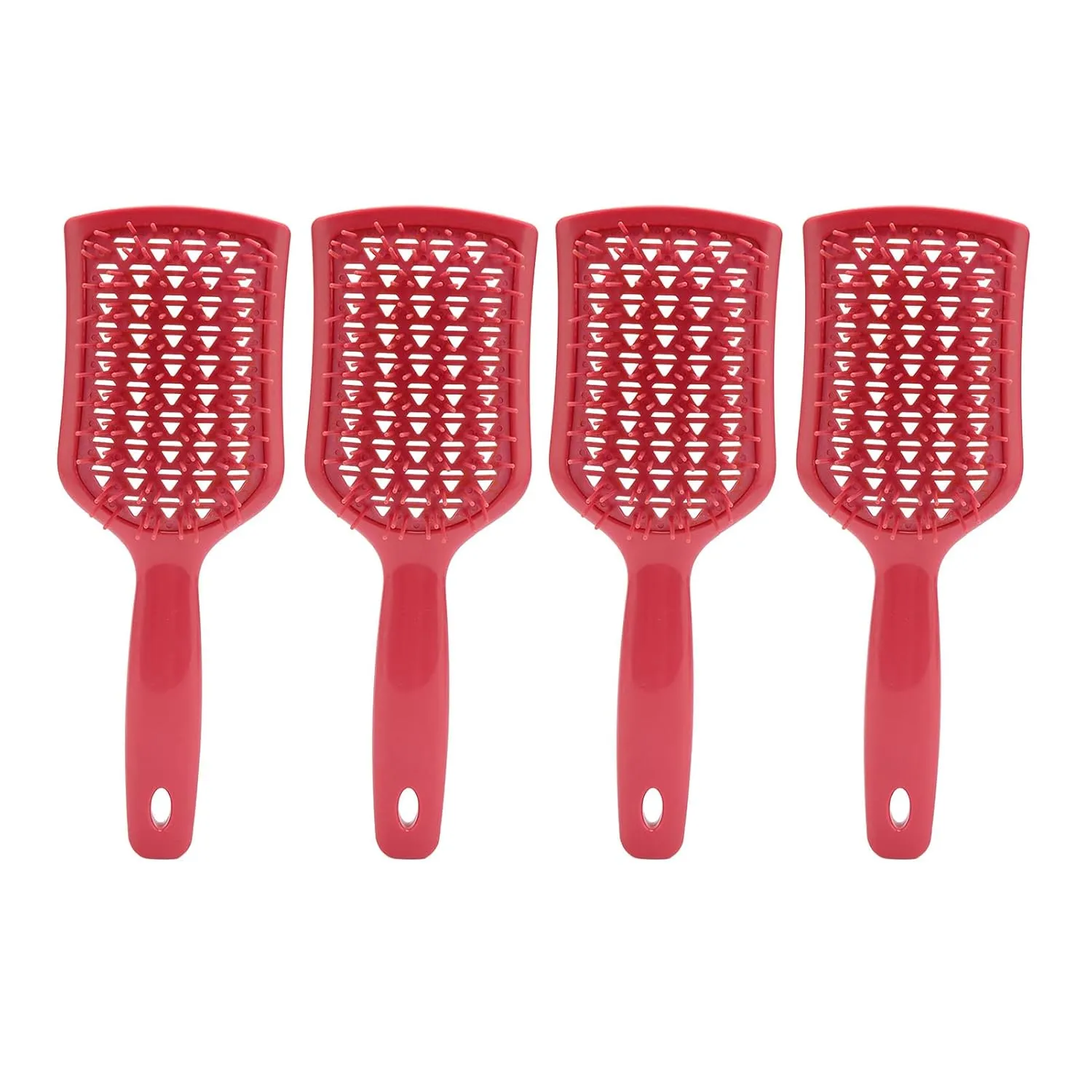 Detangling Vent Hair Brush 4 Pack | Faster Blow Drying with Airflow Vents | Salon - Quality Wet/Dry Paddle Brush for Thick/Thin Hair | Scalp Massage & Gentle Detangling