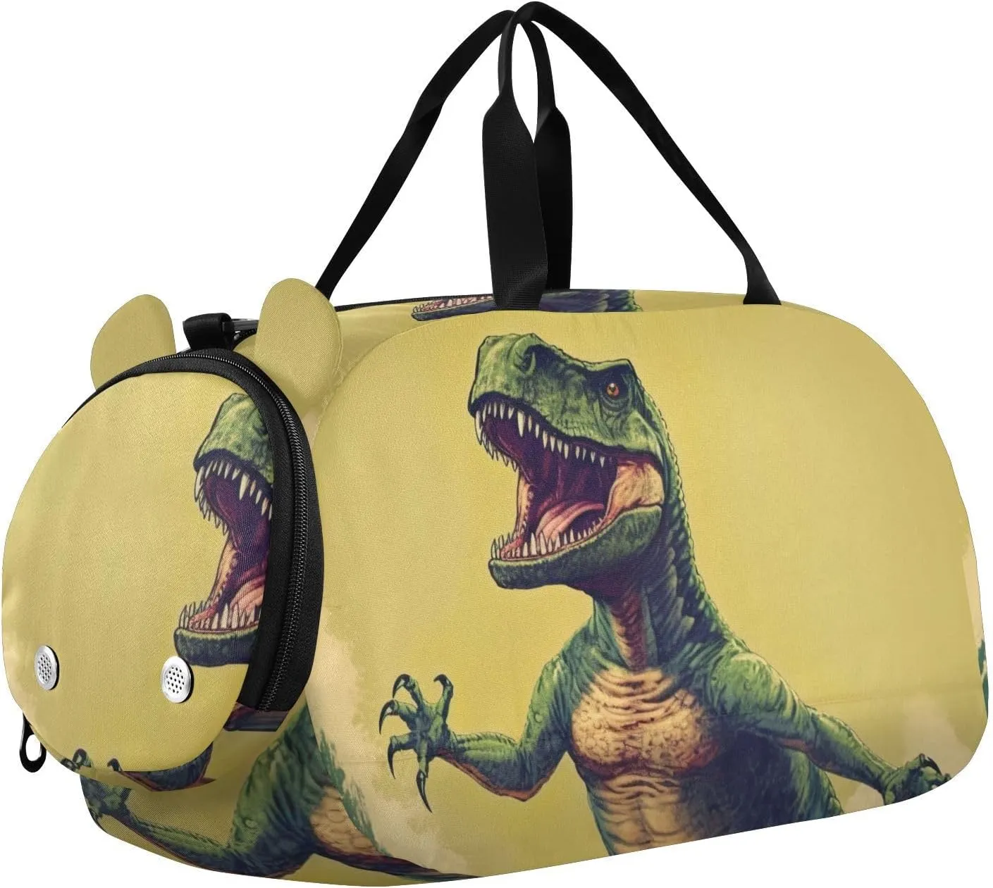 Dinosaur Duffle Bag for Girl, Sports Duffle Gym Bags with Shoe Compartment, Personalized Overnight Bag Travel Weekender for Kids