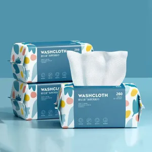 Disposable Face Towel 100 Count,Thickening Ultra Soft Washcloths,Facial Cotton Tissue,Lint-free cotton dry wipes Multi-Purpose for Skin Care,Make-up Wipes,Face Wipes and Facial Cleansing (3)