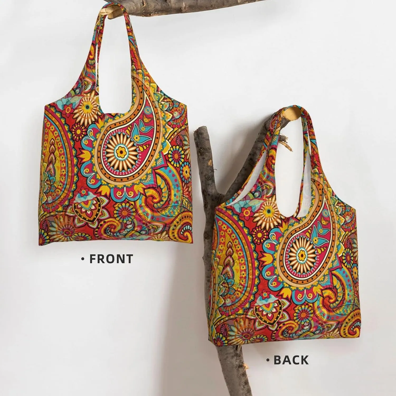 DKJlitter Fashion Canvas Tote Bag, Reusable Grocery Shopping Bag, Large capacity shopping bag Daily Utility Bag
