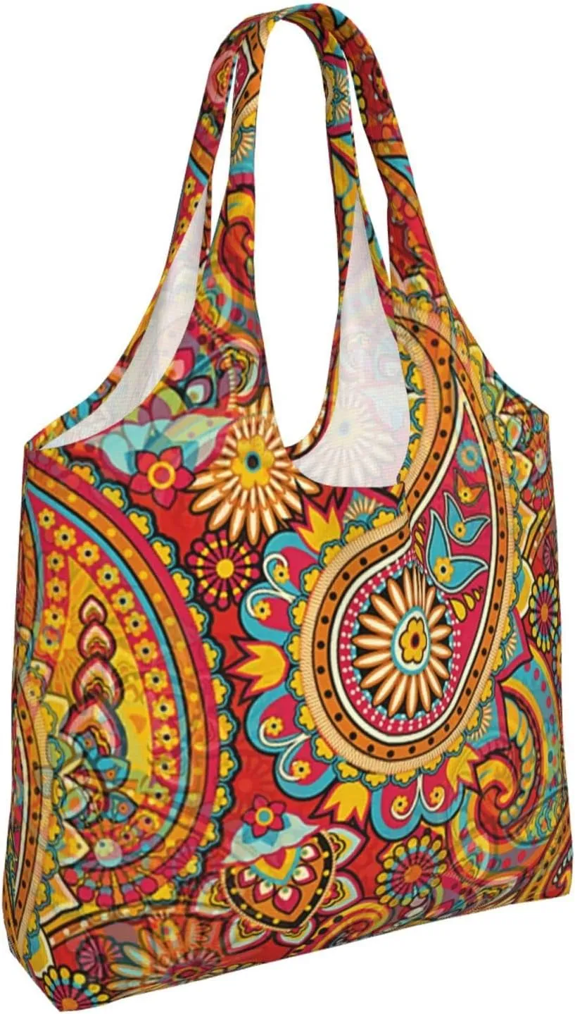 DKJlitter Fashion Canvas Tote Bag, Reusable Grocery Shopping Bag, Large capacity shopping bag Daily Utility Bag