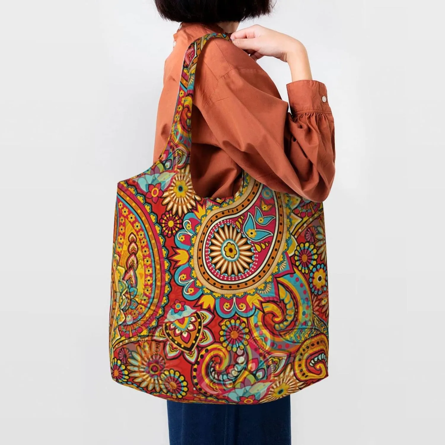 DKJlitter Fashion Canvas Tote Bag, Reusable Grocery Shopping Bag, Large capacity shopping bag Daily Utility Bag
