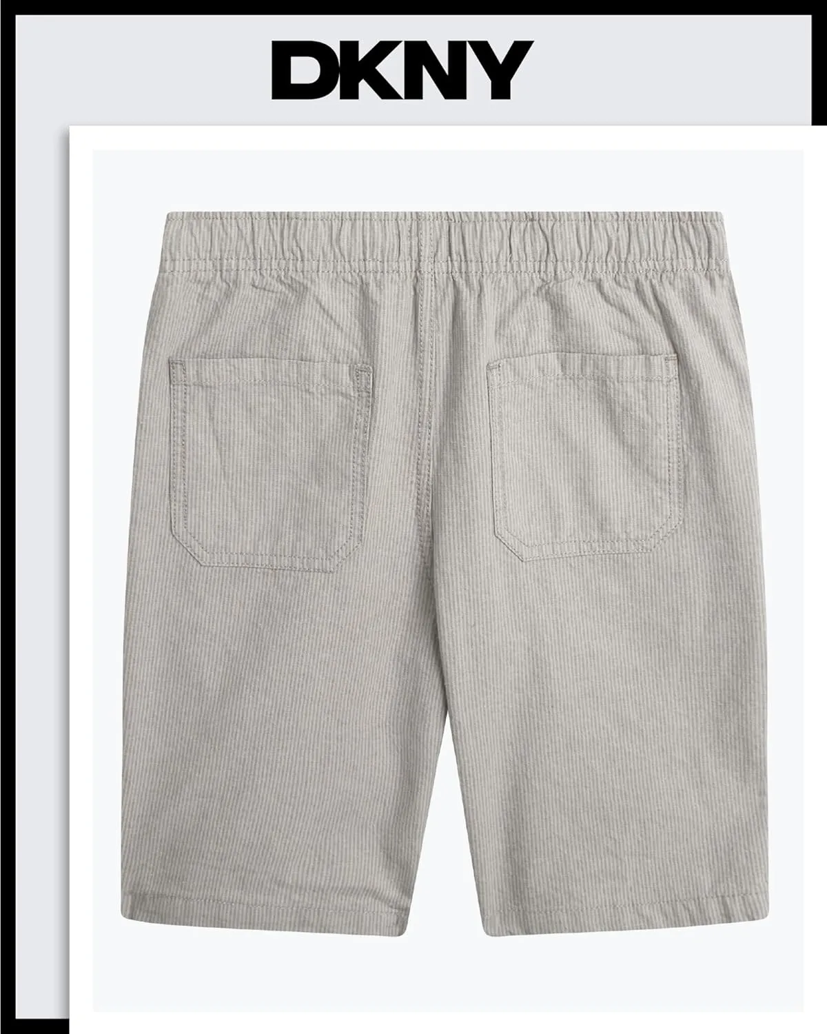 DKNY Boys Shorts - Pull On Woven Stripe Shorts for Boys with Side Pockets and Elastic Waistband (Sizes: 8-20)