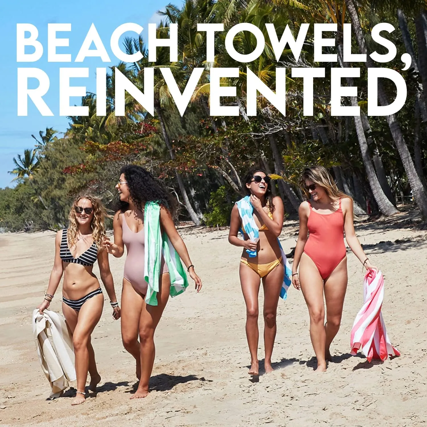 Dock & Bay Beach Towel - Quick Dry, Sand Free - Compact, Lightweight - 100% Recycled - Includes Bag - Cabana Light - Bora Bora Beige - Large (160x90cm, 63x35)