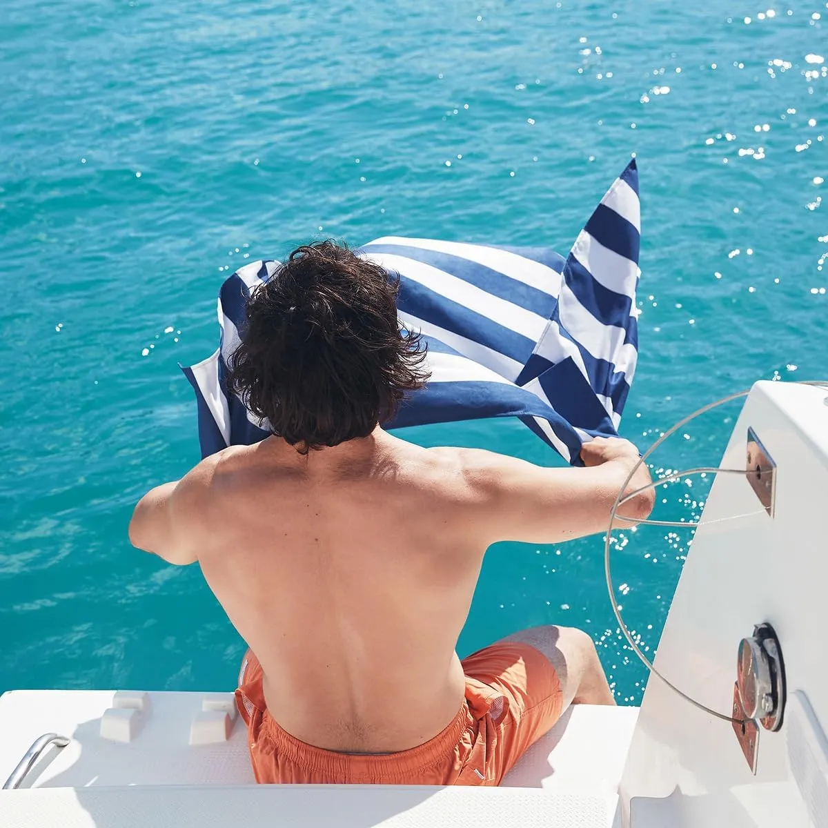 Dock & Bay Beach Towel - Quick Dry, Sand Free - Compact, Lightweight - 100% Recycled - Includes Bag - Cabana - Whitsunday Blue, Extra Large (200x90cm, 78x35)