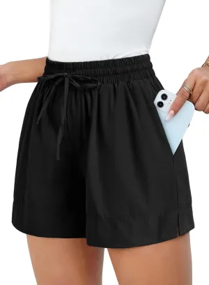 Dokotoo Womens Shorts Athletic Shorts for Women Quick Dry Gym Workout Summer Outfits Running Zipper Pocket High Waisted