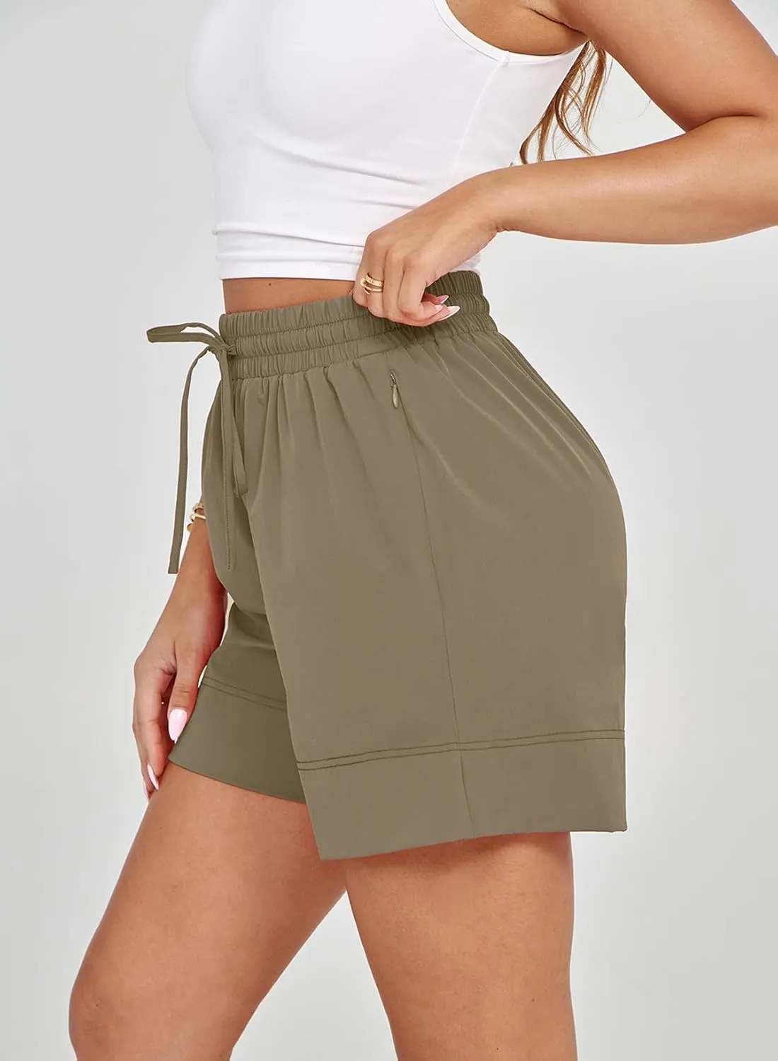 Dokotoo Womens Shorts Athletic Shorts for Women Quick Dry Gym Workout Summer Outfits Running Zipper Pocket High Waisted