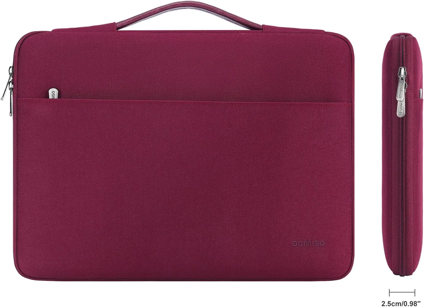 DOMISO 14 Inch Laptop Sleeve Canvas Notebook Portable Carrying Bag Case Handbag for 14" ThinkPad P14s T14s L14 Gen 2/HP ProBook 640 645 G4/15 Surface Laptop 3 4/Dell Chromebook 14,Wine