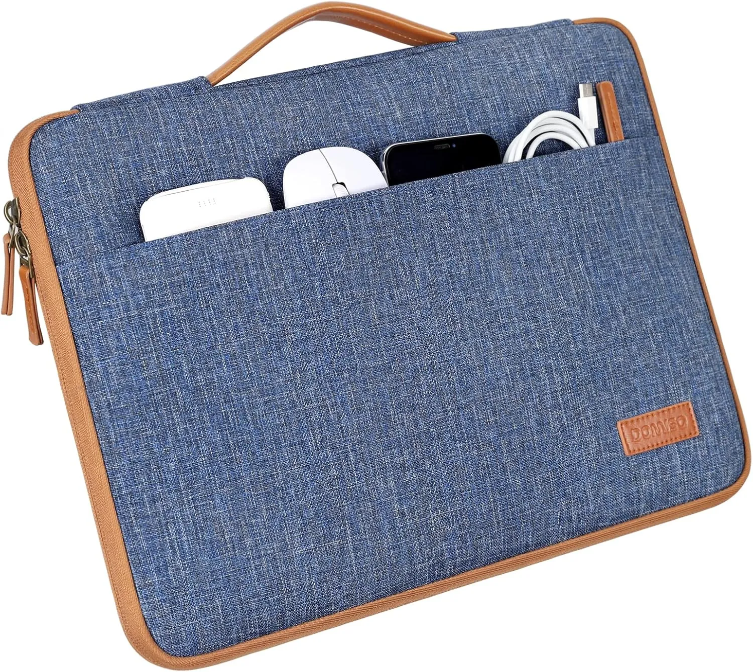 DOMISO 14 Inch Laptop Sleeve Case Carrying Bag Case for 14" Notebook/Chromebook S330/ThinkPad A475 A485 E485 T480s/HP ProBook 640 645 G4/Dell Inspiron 5481 5482 5490 Chromebook 14, Blue