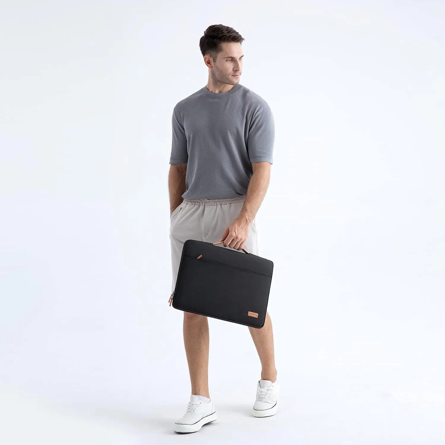 DOMISO 15.6 inch Laptop Sleeve Case Waterproof Carrying Bag for 15.6" Notebook/Yoga 730 IdeaPad 530S ThinkPad L580/Flex 4 5/ASUS ROG Zephyrus GX501/Dell New Latitude 3590/HP EliteBook,Black