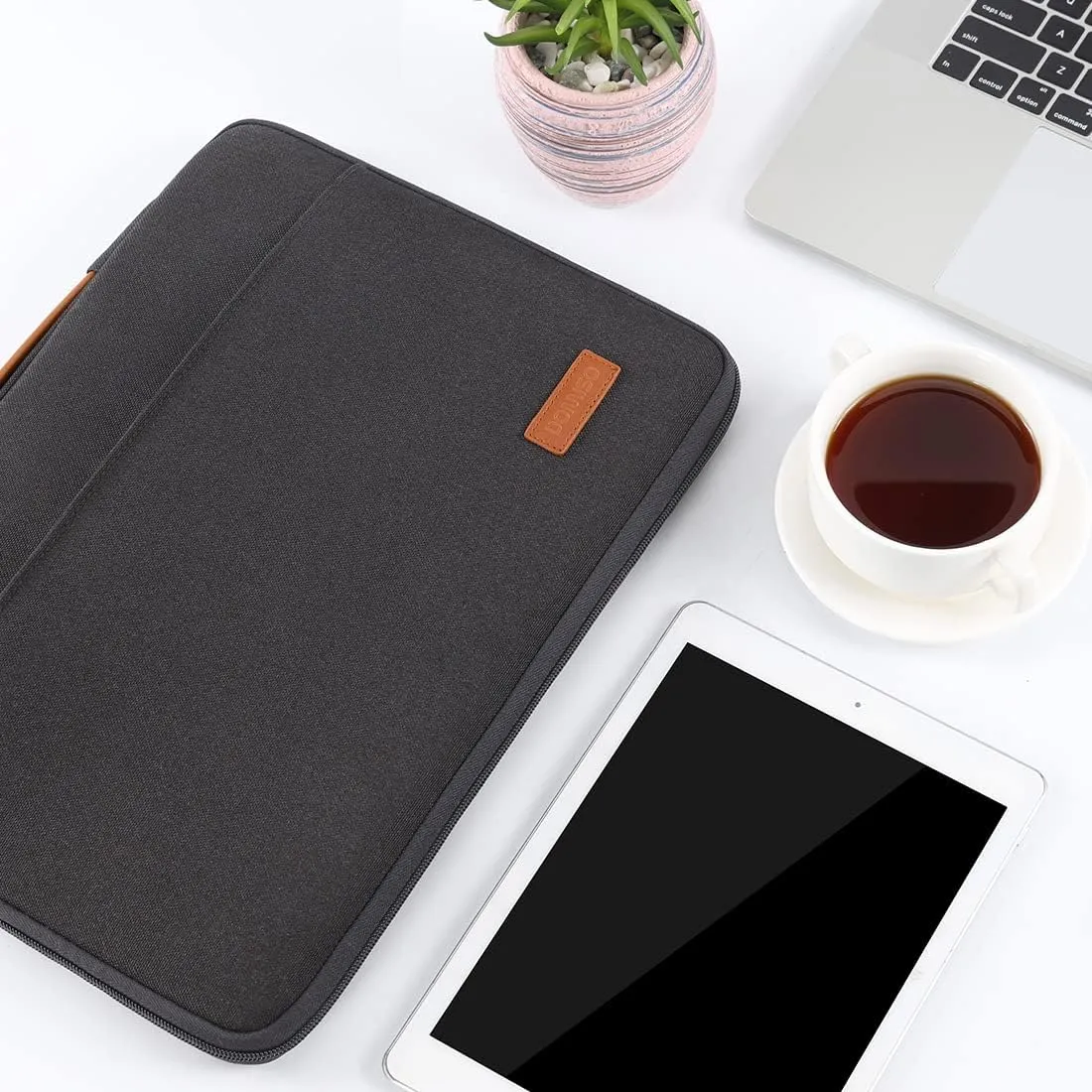 DOMISO 15.6 inch Laptop Sleeve Case Waterproof Carrying Bag for 15.6" Notebook/Yoga 730 IdeaPad 530S ThinkPad L580/Flex 4 5/ASUS ROG Zephyrus GX501/Dell New Latitude 3590/HP EliteBook,Black