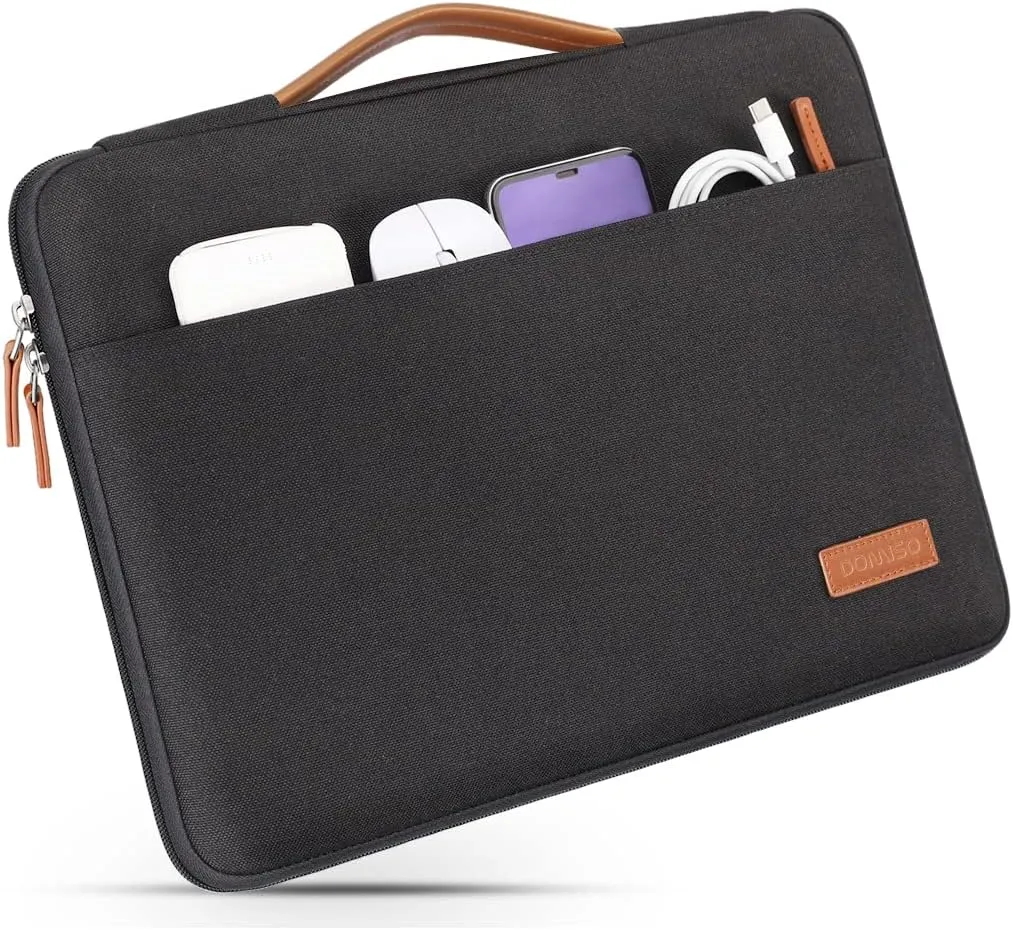 DOMISO 15.6 inch Laptop Sleeve Case Waterproof Carrying Bag for 15.6" Notebook/Yoga 730 IdeaPad 530S ThinkPad L580/Flex 4 5/ASUS ROG Zephyrus GX501/Dell New Latitude 3590/HP EliteBook,Black