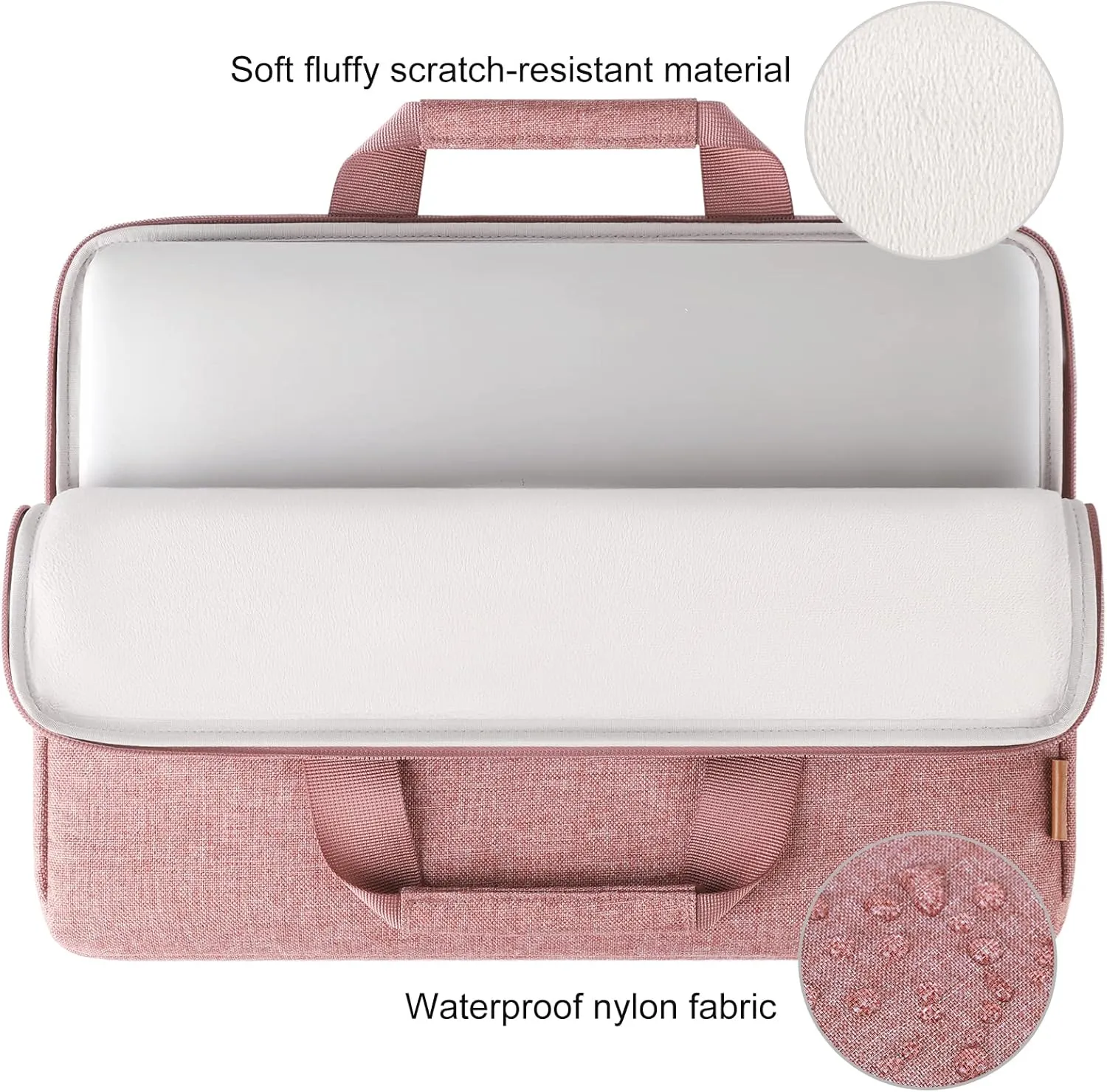 DOMISO 16 inch Laptop Sleeve Bag Water-Resistant Carrying Case with Handle for 16" Dell/HP Pavilion Envy/ThinkPad IdeaPad/ASUS Vivobook,Pink