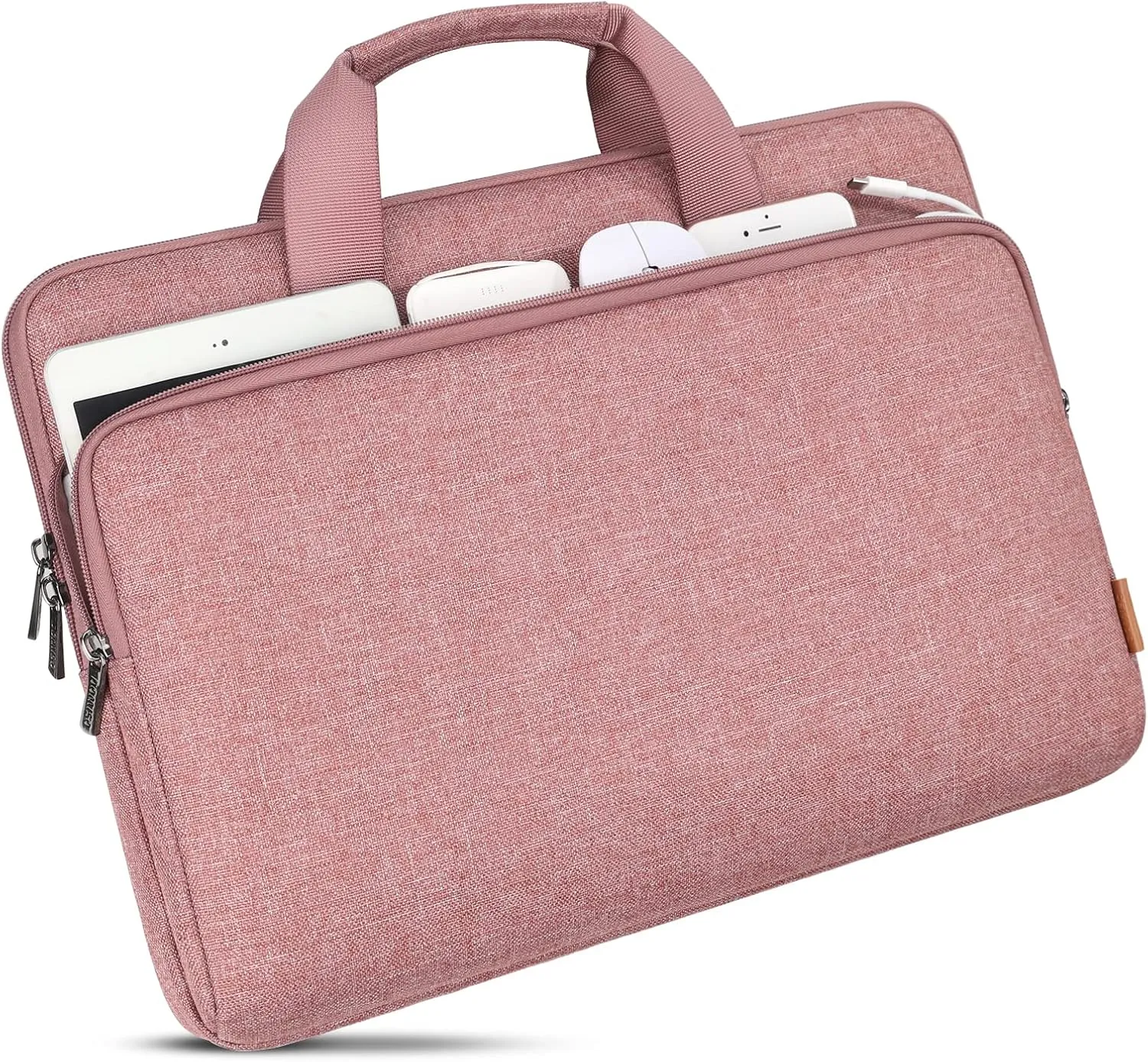 DOMISO 16 inch Laptop Sleeve Bag Water-Resistant Carrying Case with Handle for 16" Dell/HP Pavilion Envy/ThinkPad IdeaPad/ASUS Vivobook,Pink