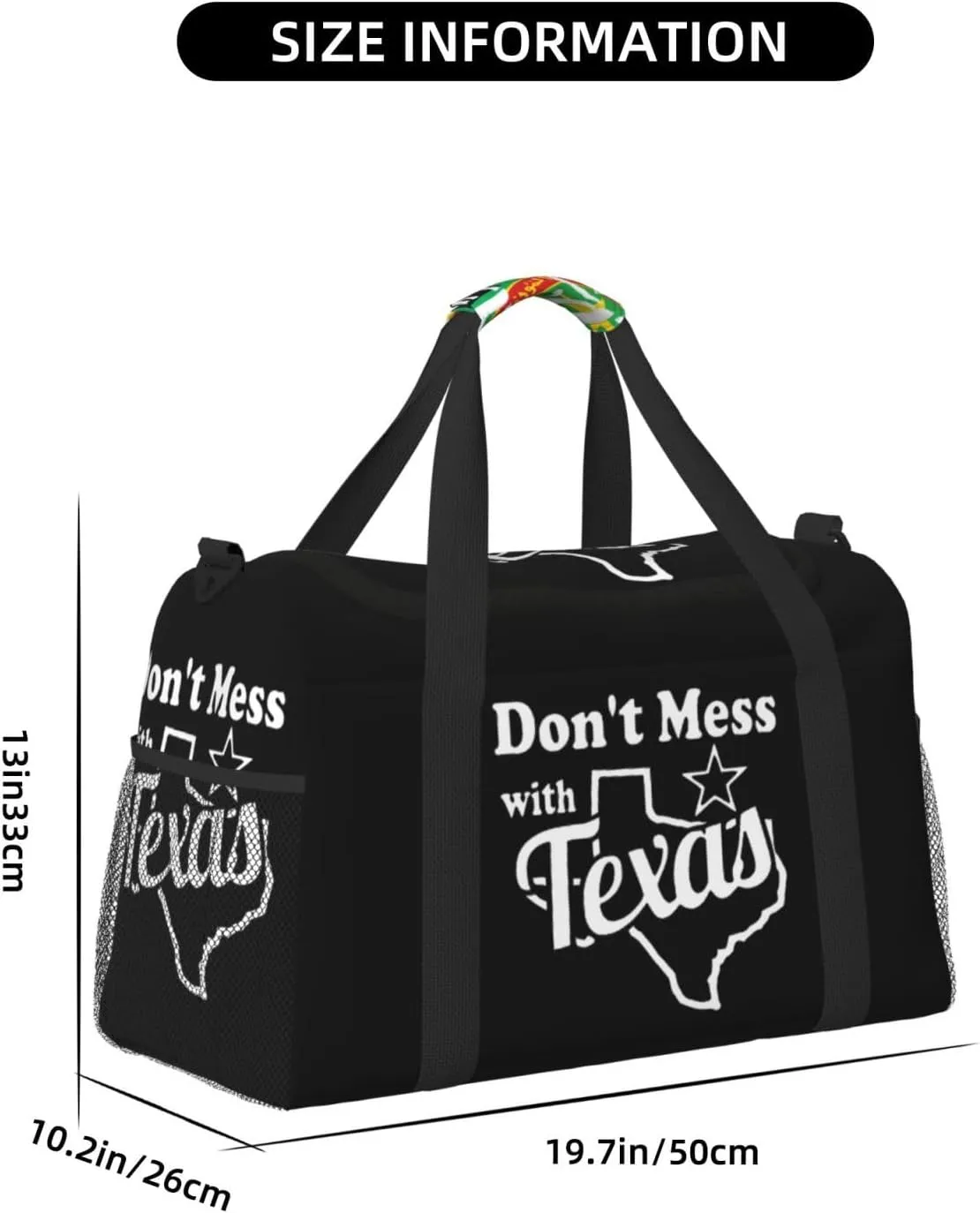 Don T Mess With Texas Travel Duffel Bag Large Foldable Waterproof Overnight Bag For Beach Swim Bags Pool Sports Gym