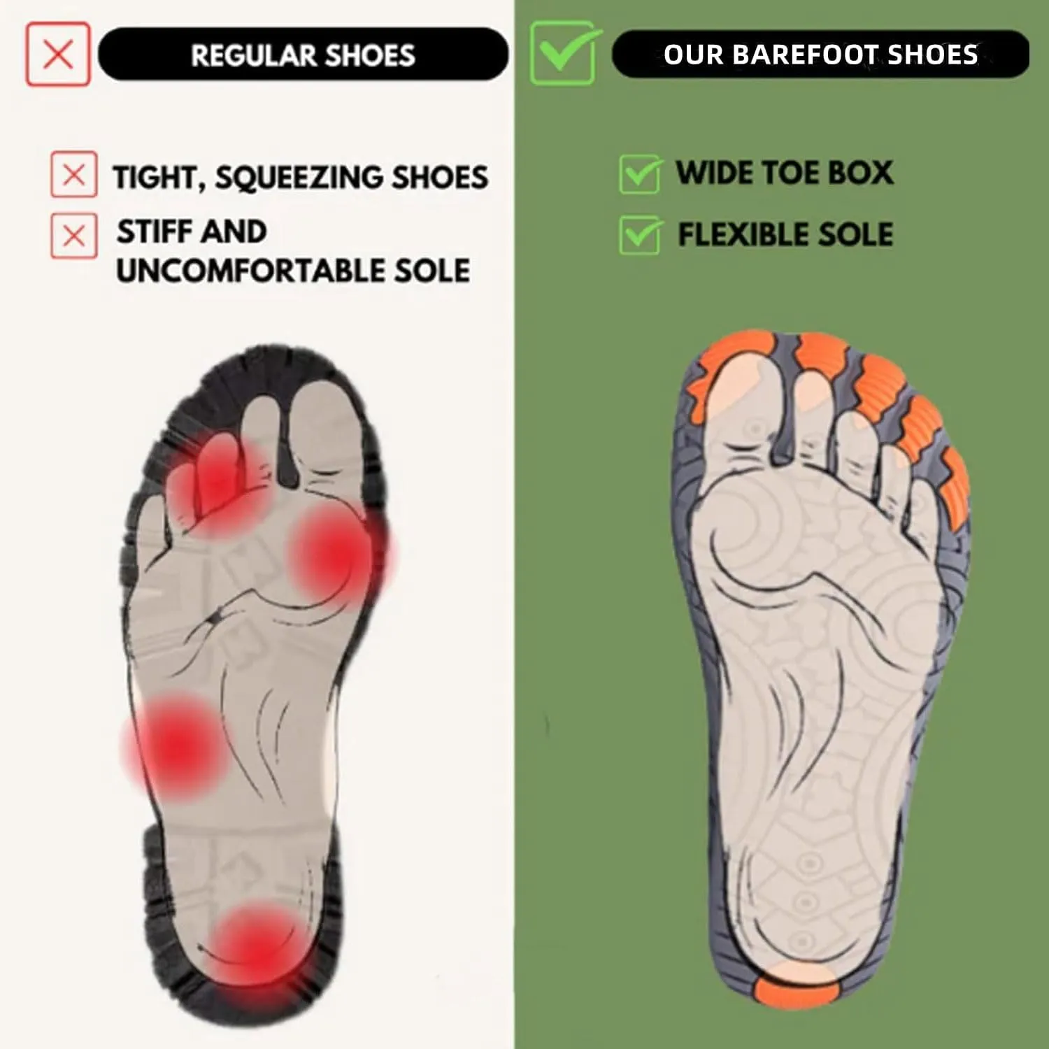 DOTH Barefoot Shoes for Women, Men Pro Footwear Wide Toe Box, Non Slip Grounded Hike Shoes for Running Walking