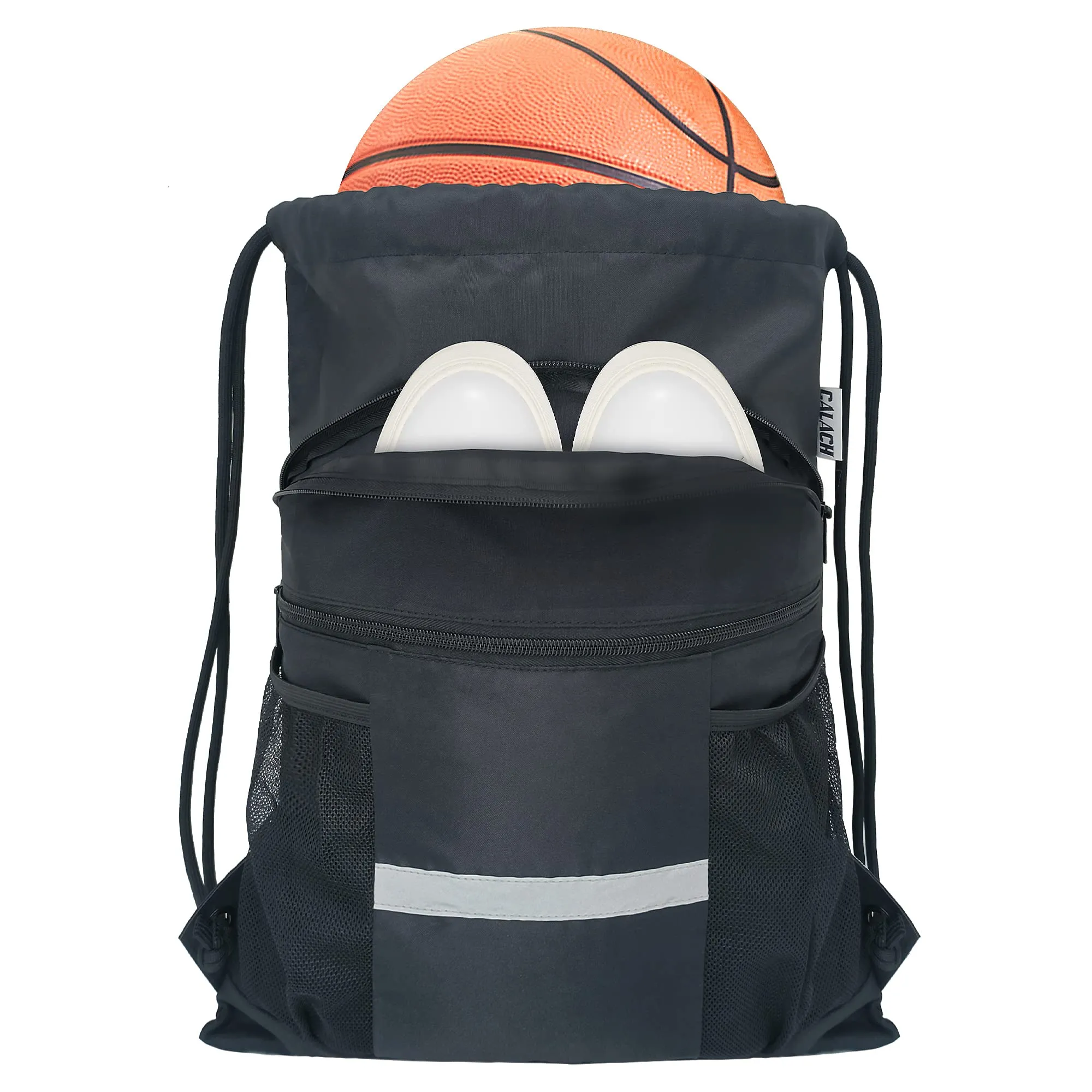 Drawstring Backpack Sports Gym Bag with Shoe Compartment HLC048