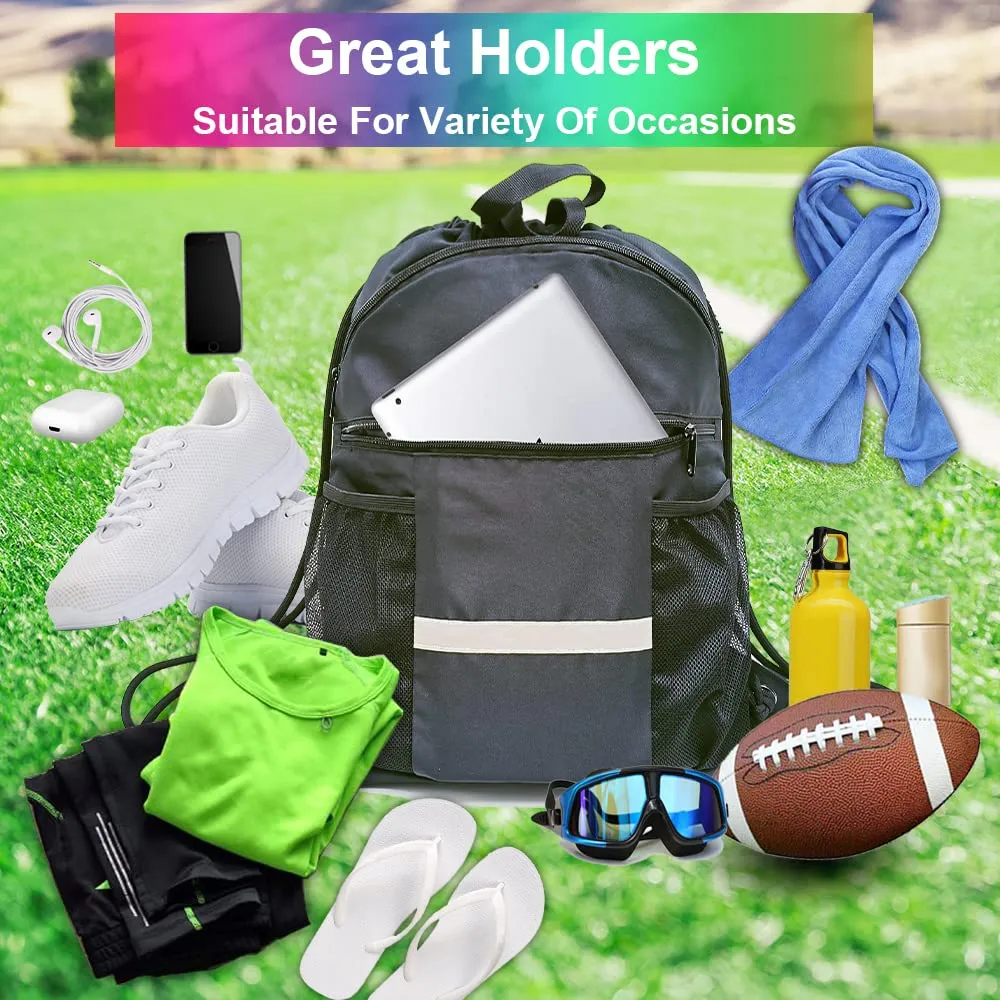 Drawstring Backpack Sports Gym Bag with Shoe Compartment HLC048
