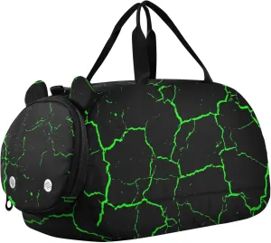 Duffel Bags for Boys Girls Abstract Green Lightning Dance Bag Small Gym Bags for Kids Teens