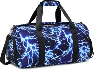 Duffle Bag for Boys Sport Gym Bag with Wet Pocket Shoes Compartment Soccer Bags Duffel Bag for Teen Boys Lightning Travel Bag Dance Bag