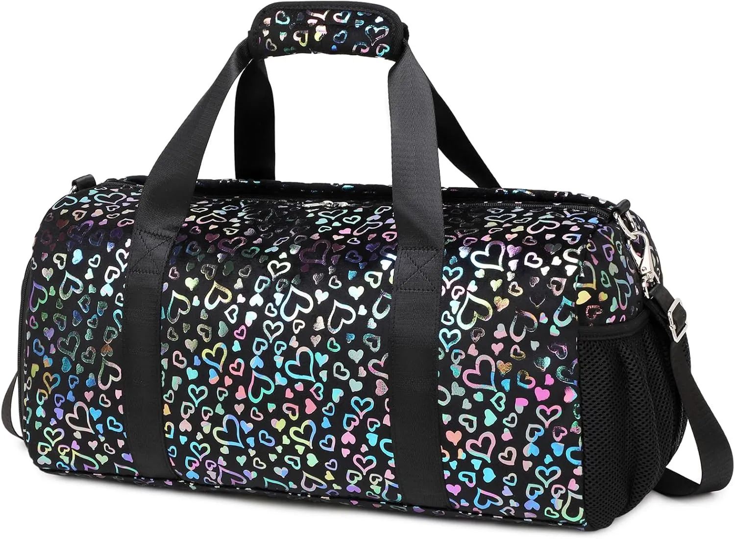 Duffle Bag for Girls Fluffy Dance Bag for Girls Ballet Bag Girls Sports Gym Bag Water Resistant Travel Duffle Bags with Shoes Compartment Wet Pocket