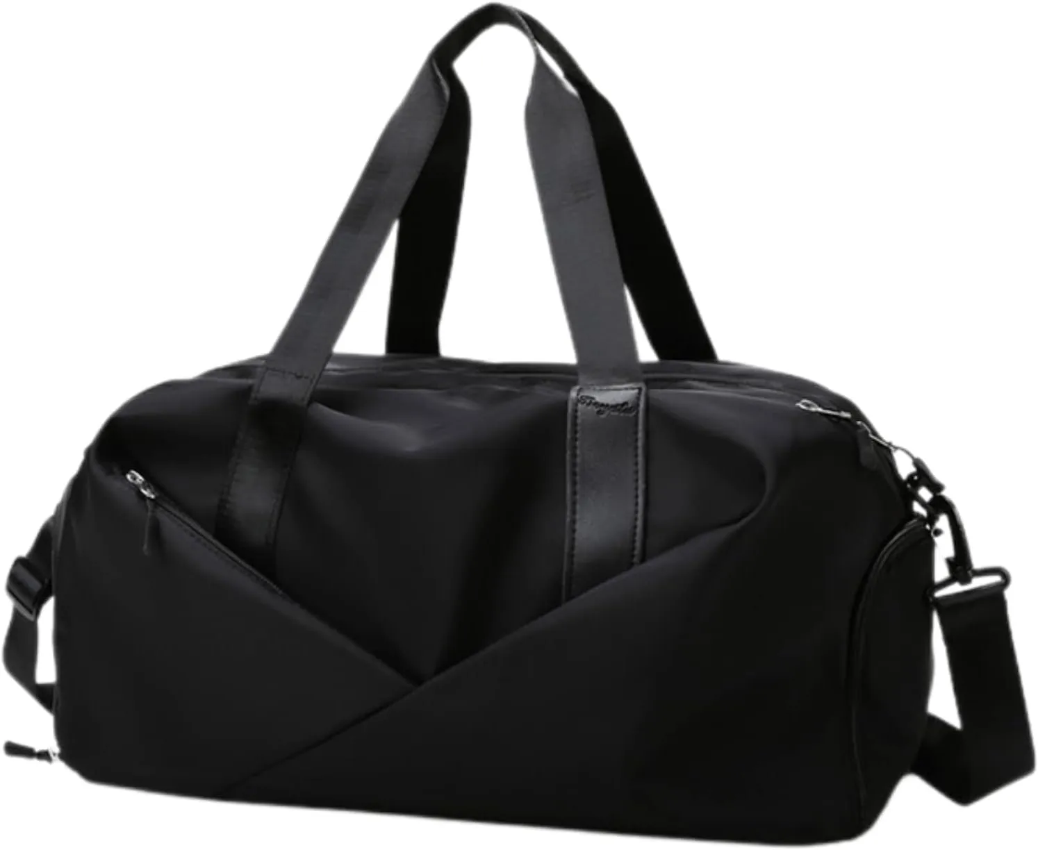 Duffle Bag, Gym Bag for Women, Separate Shoes Compartment Yoga Bag, Wet and Dry Separation Beach Bag (Small, Black)