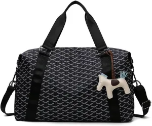 Duffle Bag Waterproof Tote Bags Everything Bag Lightweight Carryon Gymbag Yoga Bag Hospital Holdalls With Wet Pocket For Yoga,Travel,Swimming,Sports (Black)